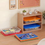 Tinlade 6 Pack Classroom Clear Paper Storage Bins with Lids, Rainbow - Image 6