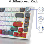 Guffercty kred 75% Percent Mechanical Keyboard with Knob, Gasket Mouted Wired TKL Gaming Keyboard 75 Percent Hot Swappable Programmable for Windows Laptop PC Gamer（82 Grey） - Image 5