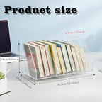 2 Pcs Rotating Acrylic Book Organizer, 360° Spinning 6 Compartments Desktop Magazine File Holder, Vertical Storage for Books, Binders, Notebooks & Magazines, Clear Desk Organizer for Home Office - Image 2