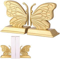 Kathfly Decorative Butterfly Bookends, Vintage Butterfly Book Ends, Resin Gold Bookends for Shelves, Heavy Duty Book Stopper for Desk Home Office, Shelf Decoration by Kathfly