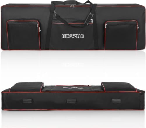 AKOZLIN 88 Key Keyboard Case, Soft Padded Keyboard Gig Bag, Piano Bag - Image 6