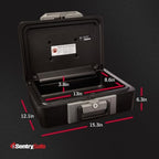 SentrySafe Fireproof Safe Box with Key Lock, Chest Safe with Carrying Handle to Secure Money, Jewelry, Documents, 0.25 Cubic Feet, 6.3 x 15.3 x 12.1 Inches, 1160 - Image 4