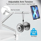 iPad Holder For Desk, Adjustable Tablet Arm iPad Desk Mount with C-Clamp - Image 3