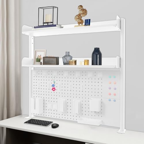 Desktop Bookshelf Clamp On Desk Shelf with Each Tier Load Capacity(16.53 Lbs) Multipurpose Clip-On Desk Organiser Desktop Organizer Bookshelf Storage Shelves for Study Rooms, Bedrooms(White) - Image 5