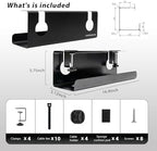 Under Desk Cable Management Tray No Drill, 17" Cable Organizer with Clamp - Image 2