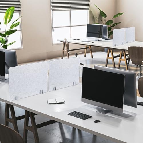 4 Pack Desk Privacy 23.6" x 23.6" Acoustic Divider Panel Portable Desk Partition Desk Divider Noise Visual Isolate Table Divider for Student Study Reception Area Office Library - Image 3
