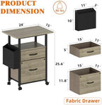 GYIIYUO 2 Drawer File Cabinet 24''W, Mobile Filing Cabinet, Printer Stand - Image 3
