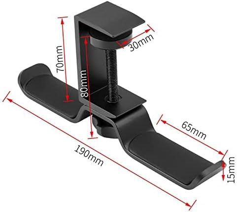 Headphone Stand PC Gaming Headphone Stand, Under Desk Dual Headset Hanger Hook Holder with Adjustable and Rotating Arm Clamp, Built in Cable Clip Organizer(Silver) - Image 2