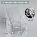 3-Tier Brochure Holder 8.5x11, Desktop Literature & File Organizer, 2-Pack - Image 3