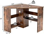 Tangkula Corner Desk, 90 Degrees Triangle Computer Desk for Small Space, Bedroom Makeup Vanity Desk with Storage Shelves & CPU Stand, Space Saving - Image 2