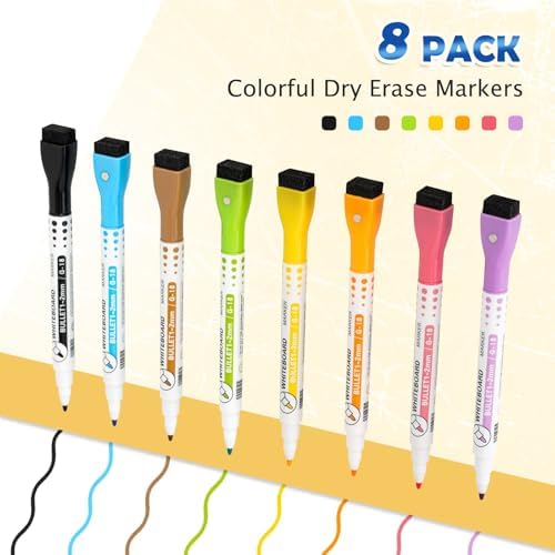 16" x 12" Double-Sided Magnetic White Board Dry Erase Board & 8 Colors Magnetic Dry Erase Markers - Image 5