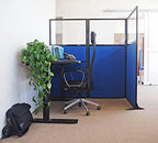 Versare Workstation Partition | Portable Wall Divider | Modern Office Cubicle | Free Standing Privacy Screen | Flexible Work Space | 99" x 70" Latte Fabric Panels - Image 5