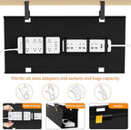 No Drill Under Desk Cable Management Tray (Black) - Image 3