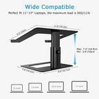 BoYata Laptop Stand, Height Adjustable Laptop Riser for 11-17" Laptops - Image 6