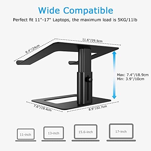 BoYata Laptop Stand, Height Adjustable Laptop Riser for 11-17" Laptops - Image 6