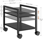 HOOBRO PC Stand, 2-Tier PC Tower Stand Fits Most Computer Towers, CPU Holder for Floor, Height Adjustable, CPU Stand with Wheels Under Desk, for Home Office, Black BB11CJ01 - Image 4