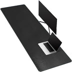 CENNBIE Leather Desk Mat Large, 63" x 19.6" Desk Pad Protector(Black) by CENNBIE