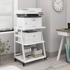 Natwind 3 Tier Large Printer Stand, 24"x20", with Charging Station,White - Image 2