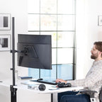 VIVO Extra Tall Single Monitor Desk Mount, 39 inch Pole VESA Stand for 13 to 32 inch Screens and up to 38 inch Ultrawides, Holds 22 lbs, Black, STAND-V011 - Image 2