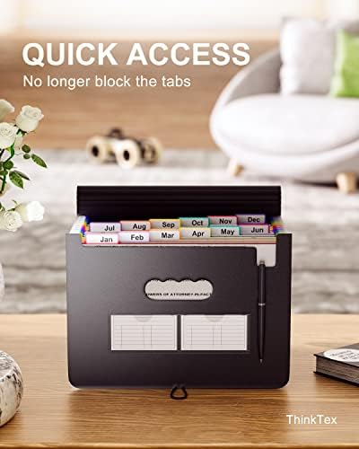 ThinkTex 12 & 26 Pockets Expanding File Folder，Monthly Bill Receipt Documents Organizer, Larger Capacity, Letter/A4 Size - Image 5