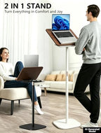 2-in-1 Adjustable Floor & Desktop Music Book Stand, White - Image 4