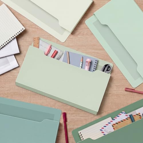 Fuutreo Magnetic Wall File Holder,6pcs,Sage Green,Horizontal-large - Image 4