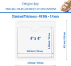 Origin-Joy 35 PCS Self Adhesive Index Card Pockets with Top Open, Clear Plastic Label Holder for Cards of Note, Library and Business, Adhesive Label Pockets & Card Holder (4 x 4 inch) - Image 2