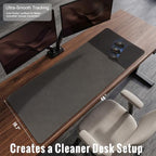 HAUTOCO Cork Desk Mat 48''x19.7'', Distressed PU Leather & Cloth Desk Pad - Image 2