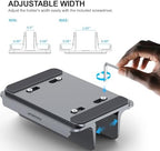 YICOSUN 3-Slot Aluminum Vertical Laptop Stand for Desk - Adjustable Width Dock for MacBook, Surface, Samsung, HP, Dell up to 17.3 inches - Space-Saving & Protective Design - Gray - Image 2