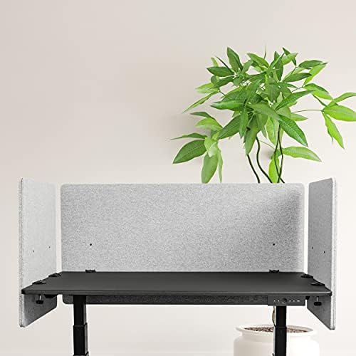 Stand Up Desk Store ReFocus Clamp-on Acoustic Desk Divider Privacy Panel that Reduces Noise and Visual Distractions (Cool Gray, 47.25" x 23.6", 23.6" x 23.6", & 23.6" x 23.6") - Image 3