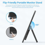 Veout Portable Monitor with Built-in Stand, IPS Vertical Monitor, USB-C & Mini HDMI External Laptop Screen, Second Display for PC, MacBook, iPad, Phone, Travel & Office, 14 inch - Image 3