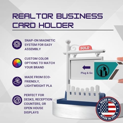 Custom Real Estate Business Card Holder | Realtor Card Holder – SOLD Sign for Real Estate Broker & Agents | Realtor Marketing | Realtor Gift (Design 1) - Image 3