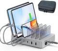 SooPii Premium 90W 6-Port USB C Charging Station for Multiple Device,Silver by Soopii