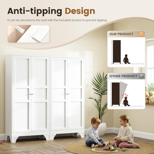 Yizosh Metal Storage Cabinet with 2 Doors and 4 Adjustable Shelves - Image 7