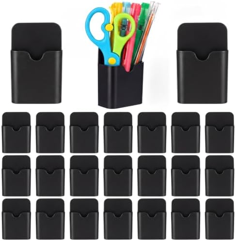 Jetec 24 Pcs Magnetic Pen Marker Holders, Black, 3.86 x 2.24 Inch by Jetec
