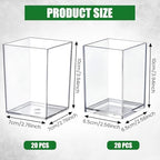 40 Pack Clear Acrylic Pen Holder 2 Size Pencil Cups Sets Makeup Brush Holder Bookmark Organizer Stationery Storage Desktop Accessories for Office and Home Desk Organizer Supplies - Image 2