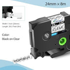 TZ TZe 24mm 0.94 Laminated Clear Tape Compatible for Brother P-Touch TZ151 TZ-151 TZe-151 TZe151 1 Inch Label Tape for PT-D600 D610BT P710BT Label Maker, 5 Pack Black on Clear - Image 2