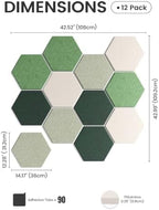 Fluxynara Extra Large 12-Pack Felt Bulletin Board Tiles, Sagewood - Image 2