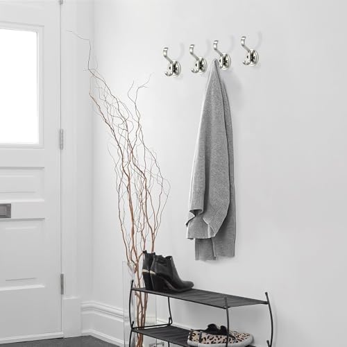khtumeware 10 Pack 3inch Zinc Alloy Brushed Satin Nickel Towel Hooks - Image 5