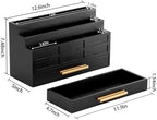 Desk Organizer with Drawer, Countertop Bill Mail Organizer and File Storage - Image 3