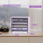 5 Tier Wood Desk Organizer, Paper Organizer for Desk, Purple - Image 3