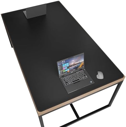 Vyaaa 70.8"x39.3" PU Leather Large Desk Mat (Black) - XXL Extended Mouse pad, Office Desk Protector, Non-Slip Computer Desk pad for Office, Gaming, Home by Vyaaa