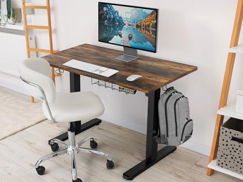 SHW 40 x 22 Inches Electric Height Adjustable Stand Desk, Rustic Brown - Image 2