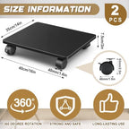 Beeveer 2 Pcs Black Under Desk Printer Stand 15.8 x 13.8 x 3.2 Inches - Image 2