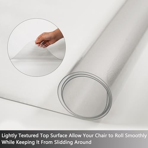Amyracel Extra Large Office Chair Mat for Hardwood Floor- 46" x 60" Clear Computer Desk Chair Floor Mat for Hard Wood/Tile Floors, Easy Glide Floor Protector Mat for Rolling Chairs at Home or Work - Image 3