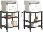 3-Tier Printer Stand with Wheels, Large Under Desk Rolling Cart for Office Storage, Heavy Duty Machine Stand with Adjustable Shelf, 22.04"x17.71"x26.54", Black - Image 6