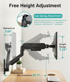 AX WABER Single Monitor Wall Mount for 17 to 32 inch Flat/Curved Computer Screens,Full Motion Adjustable Mechanical Spring Monitor Wall Arm Holds Up to 22lbs,VESA Wall Mount 75x75/100x100, Black - Image 6