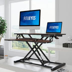 FITUEYES Height Adjustable Standing Desk 32” Wide Sit to Stand Converter - Image 2