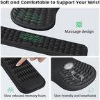 MEKASS Ergonomic Mouse Pad and Keyboard Wrist Rest Set, Super Soft Memory Foam Desk Wrist Support for Computer Keyboard, Non-Slip Arm Palm Rests Cushion for Typing Gaming Office Laptop Mac (Black) - Image 4