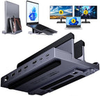 Laptop Docking Station Stand Dual 4K Monitor: QUUGE USB C Docking Station Dual Monitor for Laptop, 2 HDMI (Single 4K@120Hz), 2 USB3.0 Ports, 100W PD, RJ45 Ethernet, Universal Laptop Stand USB C Dock by QUUGE